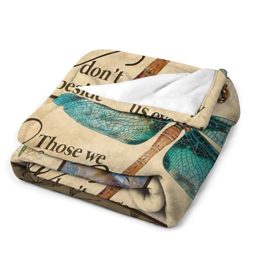 60x80 Dragonfly Print Memorial Throw Blanket Cozy Plush Gift for Couch Sofa Bed