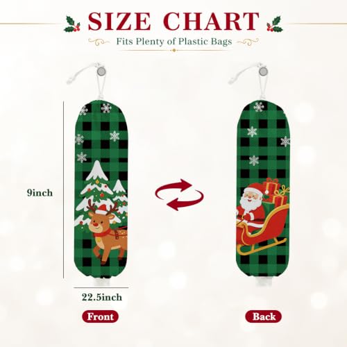 Santa Sleigh Plastic Bag Holder Christmas Decorations Gift for Women