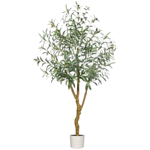 5FT Artificial Olive Tree Indoor - Realistic Full Fake Plant for Home & Office Decor