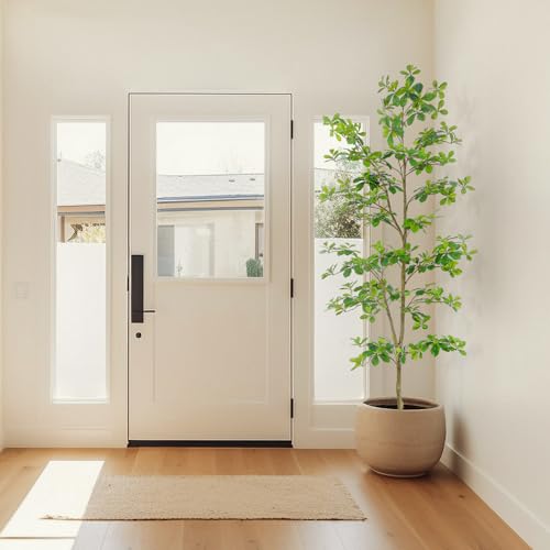 Bellacat 7ft Black Olive Faux Tree Indoor with Natural Trunk & Realistic Leaves