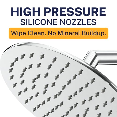 HammerHead Showers 8-Inch Solid Metal Rainfall Shower Head - Chrome, 2.5 GPM High Flow