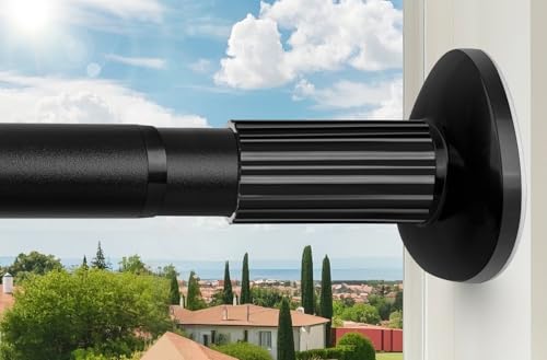 Black Tension Curtain Rod 51-165 Inch No Drilling Outdoor Indoor Heavy Duty