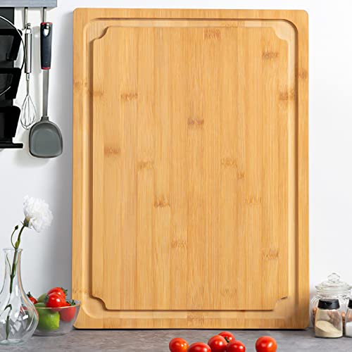 Empune 30" x 20" Turkey Carving Board, Bamboo Cutting Boards for Kitchen