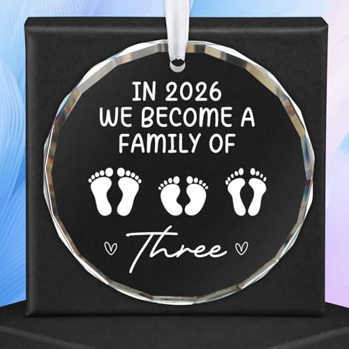 We Became a Family of Three 2026 Baby Ornament – New Parents Gift from Wlesinzt