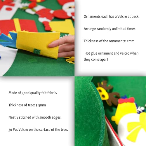 Fayoo DIY Felt Christmas Tree for Toddlers – Wall Hanging with 30 Ornaments