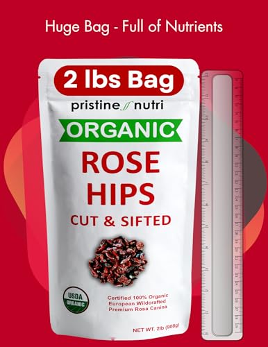 Organic Rosehip Shells - 2lb Bulk Pack with Variation Rosehip Shells / 32 Ounce