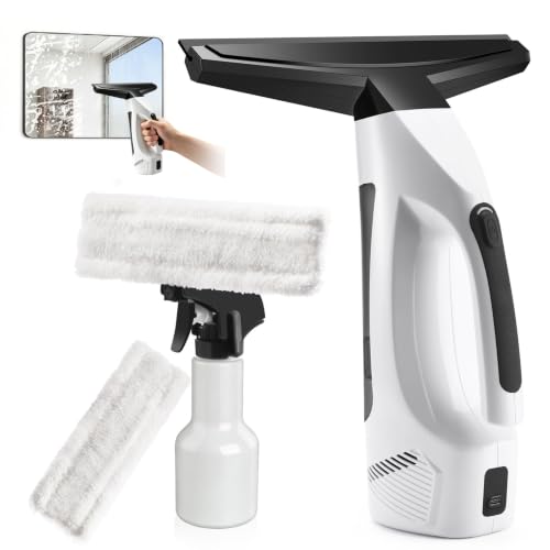 Oqioprd White Cordless Window Vacuum Squeegee 3-in-1 Electric Cleaner with 2200Pa Suction