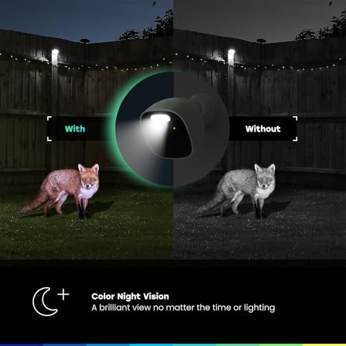 2K Wireless Outdoor Battery Camera with Color Night Vision & Spotlight - 1 Pack