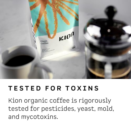 Kion Organic Whole Bean Coffee Medium Roast 12 Oz Pack of 3 - Tested for Toxins, Specialty Grade