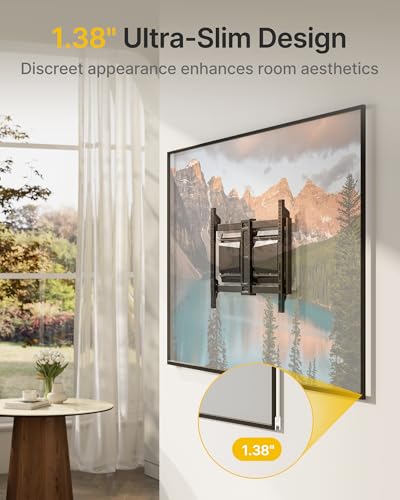 monTEK Ultra Slim Full Motion TV Wall Mount for 37-90 Inch TVs Up to 143 lbs - Variation of 37-90 Inch