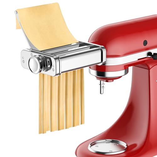 HOZODO 3-in-1 Pasta Attachment for KitchenAid Stand Mixer, Stainless