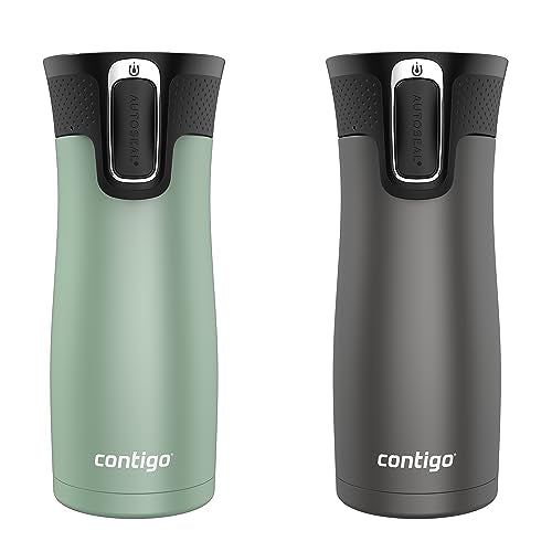 Contigo West Loop 2.0 16oz Leak-Proof Travel Mug 2-Pack - Stainless Steel, Agave & Sake Metallic