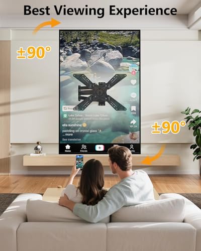 Full Motion Corner TV Wall Mount for 32-75 Inch TVs - Supports 110 lbs - Landscape & Portrait