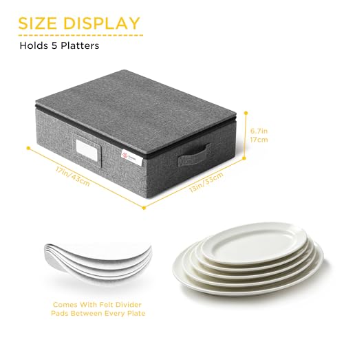 Heavy Duty China Plate & Dish Storage Container Set - Hard Shell Organizer for Moving & Safekeeping