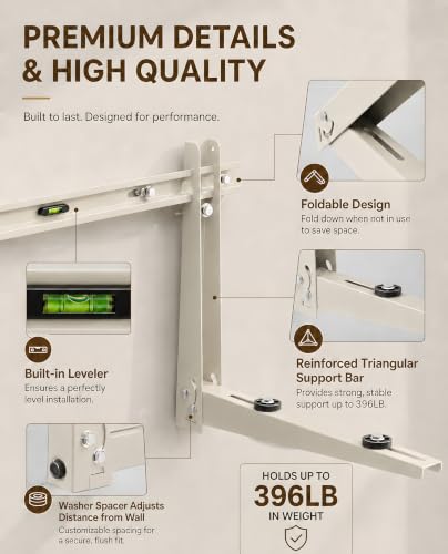 Heavy Duty Mini Split Wall Mount Bracket 396lb Support for 7000–12000 BTU AC