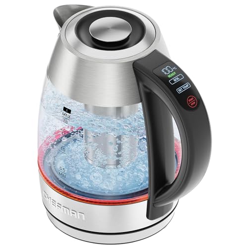 Electric Kettle 1.8L - Rapid Boil 1750W, Digital Temp Control, Stainless Steel