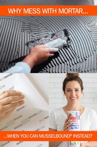 MusselBound Adhesive Tile Mat with Spacers for Easy Wall Tile Installation