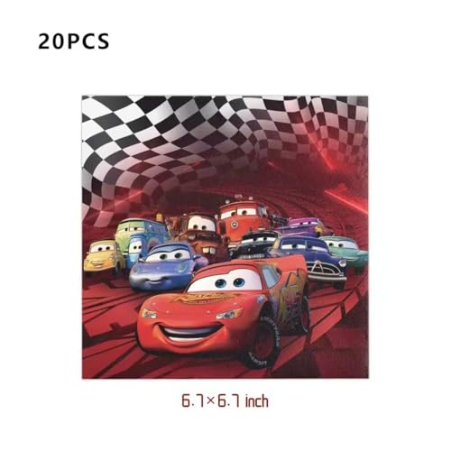 Cars Theme Birthday Party Supplies Set with Plates Cups Utensils Napkins & Tablecloth