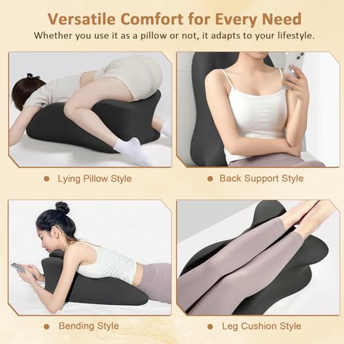 Memory Foam Wedge Pillow 27° Ergonomic Support for Back and Neck