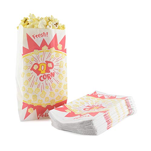 Snappy 1.5 oz Popcorn Bags - Burst Design, Pack of 1000 | 4x2.5x8.25 Inch