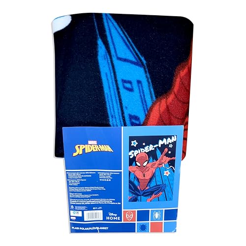 Spiderman Shooting Spider webs Yellow, Red and Blue Fleece Throw Blanket 40 x 60 (Mirror Spiderman)