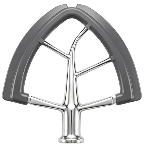 OUOLife Gray Stainless Steel Flex Edge Beater for 4.5-5 Qt KitchenAid Mixer, Dishwasher Safe