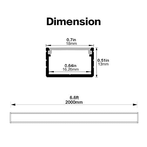 hunhun 10-Pack 6.6ft/ 2Meter Plus-Size U Shape LED Aluminum Channel