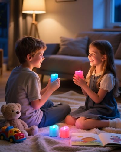 Rechargeable Color Changing Tea Lights Candles with Remote & Timer