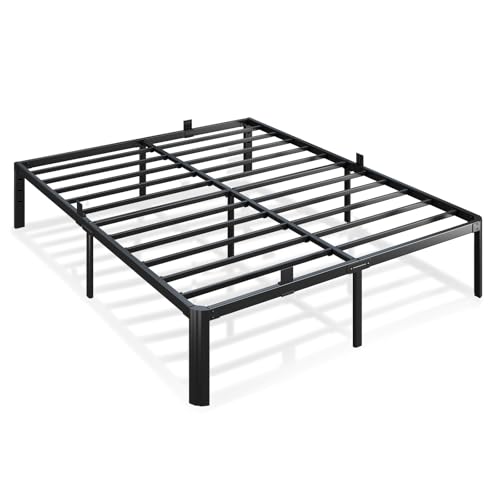 King Size Heavy Duty Metal Bed Frame - 14 Inch Noise-Free Platform Bed with Storage - Variation of THIS listing