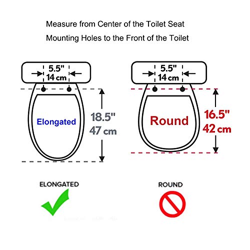 Elongated Toilet Seat - Soft Close, No Slam, One-Click Quick Release, 18.5 Inch