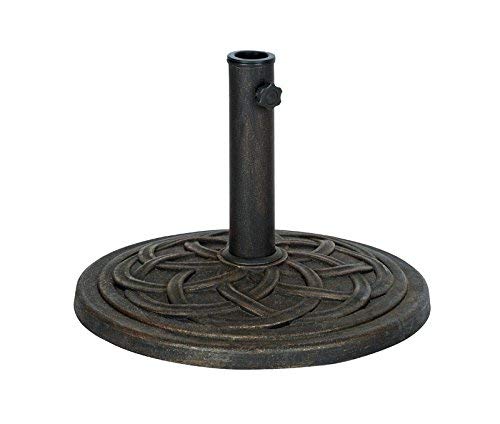 DC America 18-Inch Cast Stone Umbrella Base - Rust-Free Bronze Finish, Fits 5cm Mast