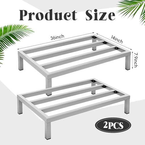 MorningRo 2 Pack Stainless Steel Dunnage Racks - 36 x 14 x 7.9 Inches