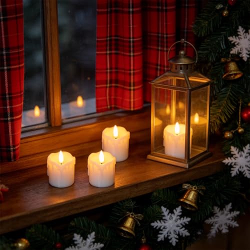 White Flameless Votive Candles with Remote Timer - 6-Pack, 2" x 2.5", Dromance (7-6 White)