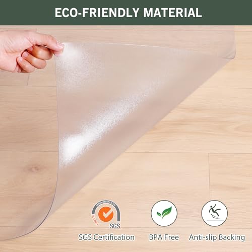 TIXPOL Clear 5' x 7' Waterproof Non-Slip Vinyl Floor Mat for Living Room & Kitchen
