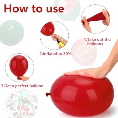 100PCS Christmas Balloons for Party Decorations Xmas Balloons Garland Arch Kit with Red Green Balloon Christmas Tree Santa Claus Latex Balloon for Christmas Party Decor Xmas Birthday party Decorations