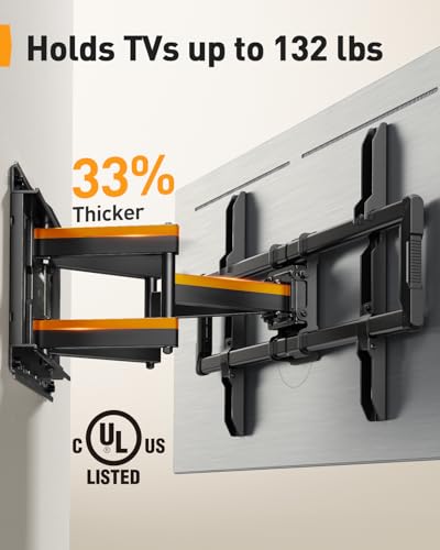 Full Motion TV Wall Mount for 42-97 Inch Screens up to 132 lbs - Fits 16" Wood Studs