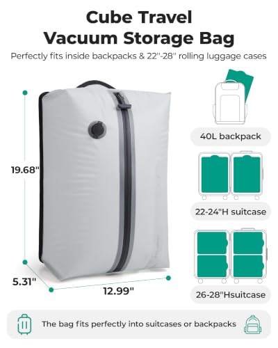 2 Pack Travel Vacuum Storage Bags with Electric Pump - Black, Space Saving