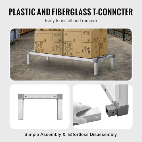 VEVOR 48 x 20 x 8-Inch Aluminum Dunnage Rack 1000 lbs Capacity Commercial Food Storage
