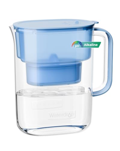 Waterdrop PT-07B-A Azure Alkaline Water Filter Pitcher, 10-Cup, pH 8.0-9.5