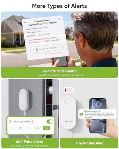 Wireless WiFi Thermometer with 2 Sensors & Freezer Alarm - No LCD Hub