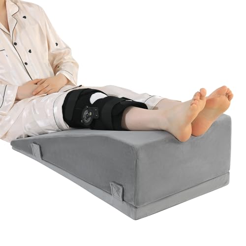 ROYALAY Adjustable Leg Elevation Pillow for Post-Surgery Recovery, Grey, Both Legs