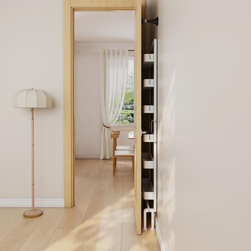White 6-Tier Over-the-Door Storage Organizer Rack Adjustable Hanging Baskets