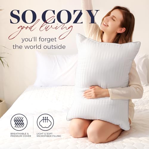 White King Size Bed Pillow 2 Pack - Hotel Collection Super Soft Down Alternative