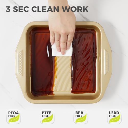 Antique Gold 9-Piece Nonstick Bakeware Set - Non-Toxic Baking Pans