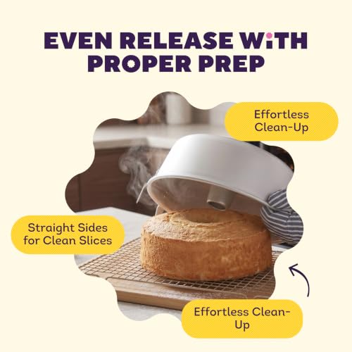 Wilton 10-Inch Aluminum Angel Food Tube Cake Pan, No PFAS, Durable Bakeware