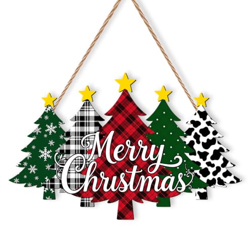 Christmas Wooden Wreath Sign Merry Christmas Front Door Decor