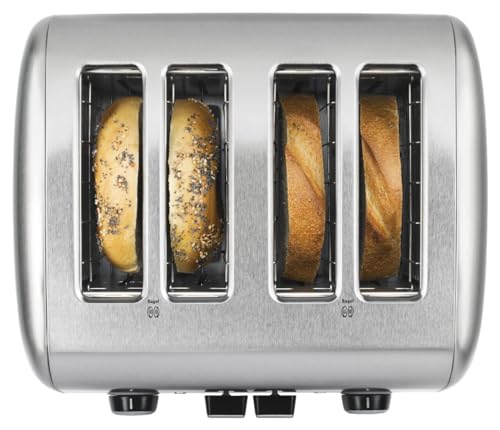 KitchenAid 4-Slice Toaster with Wide Slots & Adjustable Shade, Brushed Stainless