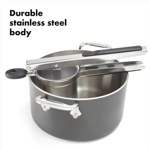Stainless Steel Potato Ricer - Non-Adjustable Silver Handheld Masher