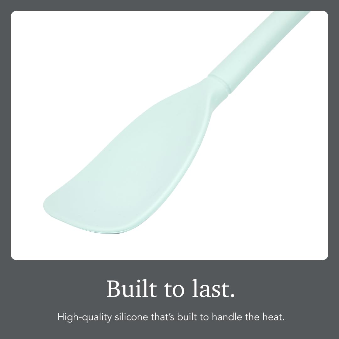Tovolo Flex Core Scoopula Silicone Multifunction Spoon Spatula Combo Aqua Seafoam Green, BPA Free Spatula Spoon Silicone Heat Resistant Scoopula, Scoop and Serve Spatula Combo Kitchen Utensils