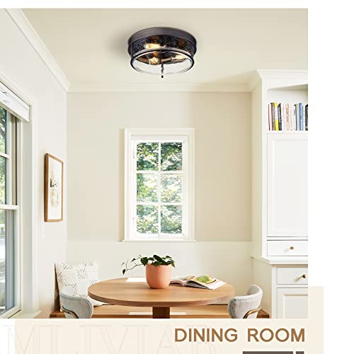 Farmhouse Ceiling Light Fixture - Oil-Rubbed Bronze, 15 Inch, 3-Light Outdoor Indoor